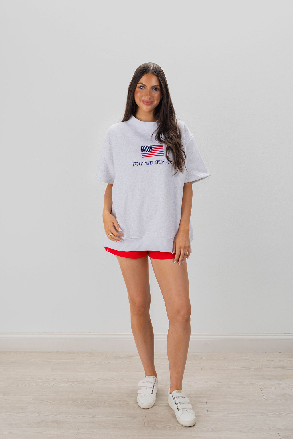 U.S. FLAG SHORT SLEEVE MOCKNECK