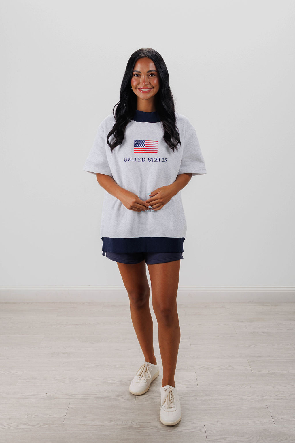 U.S. FLAG SHORT SLEEVE MOCKNECK