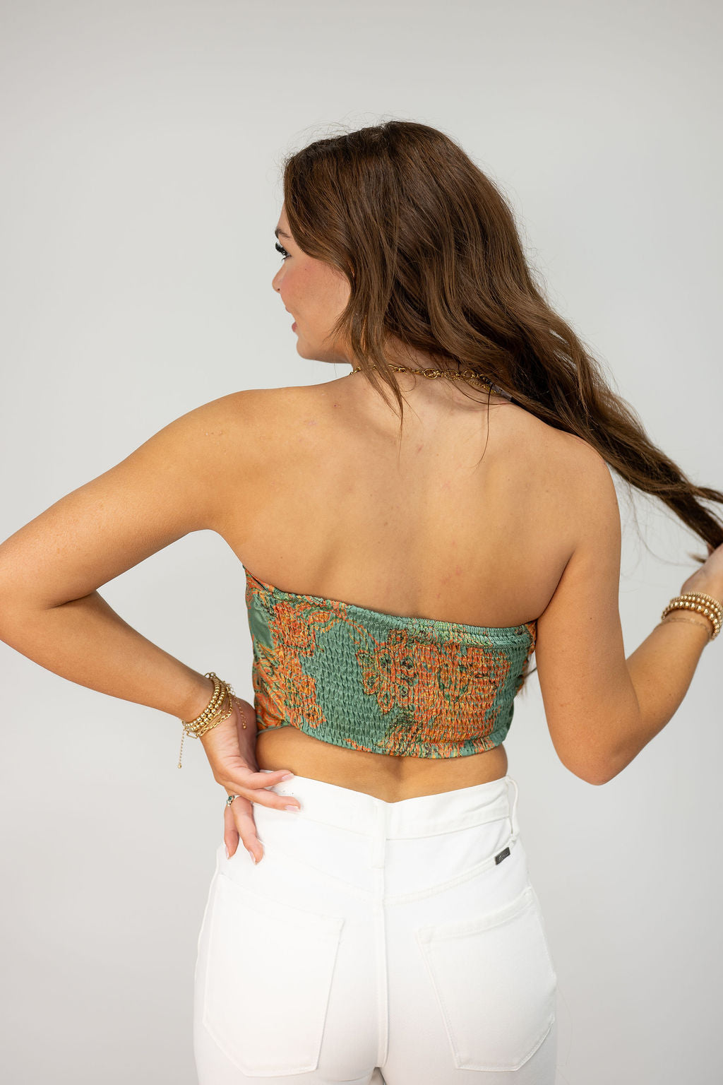 PAISLEY SATIN BANDANA TOP*