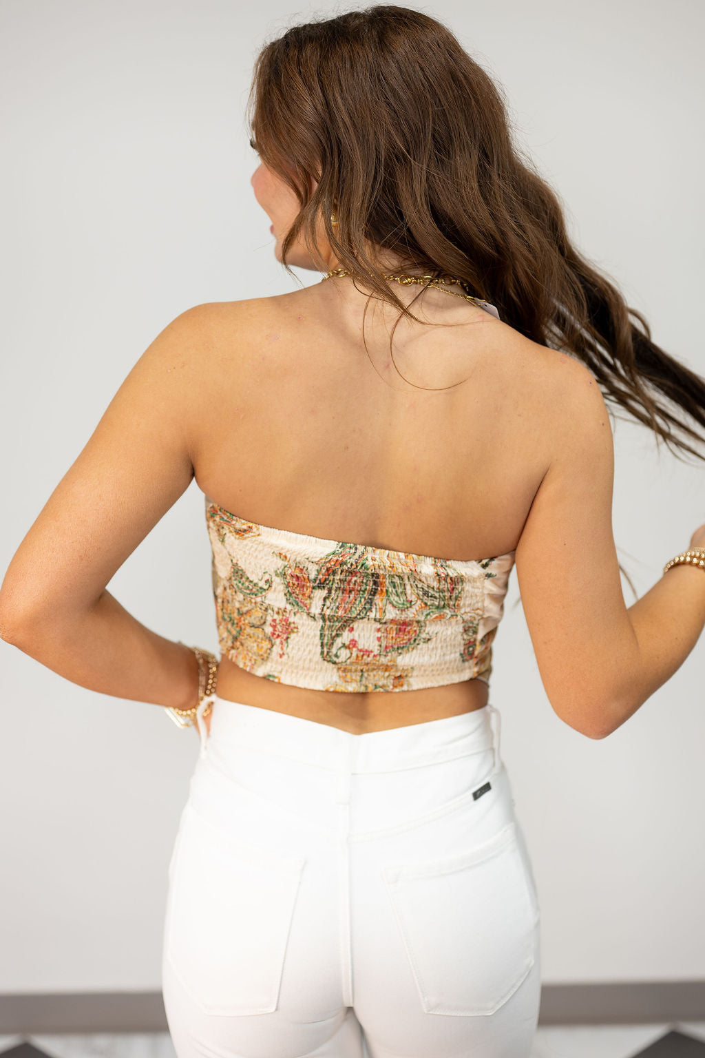 PAISLEY SATIN BANDANA TOP*