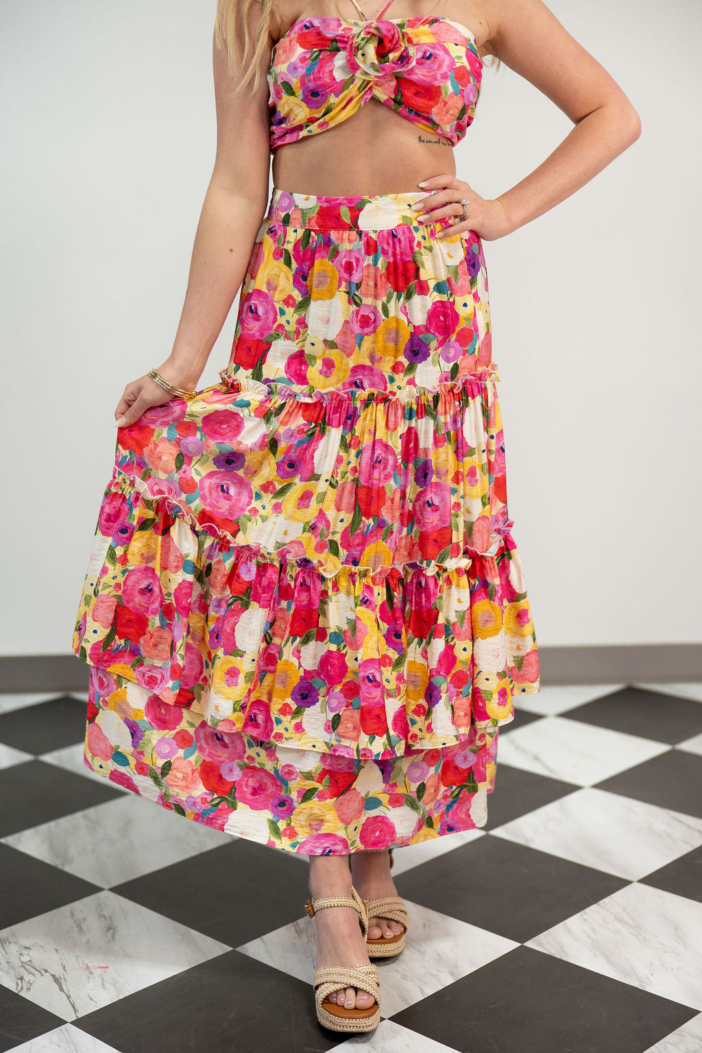 TEXAS TULIPS MAXI SKIRT*