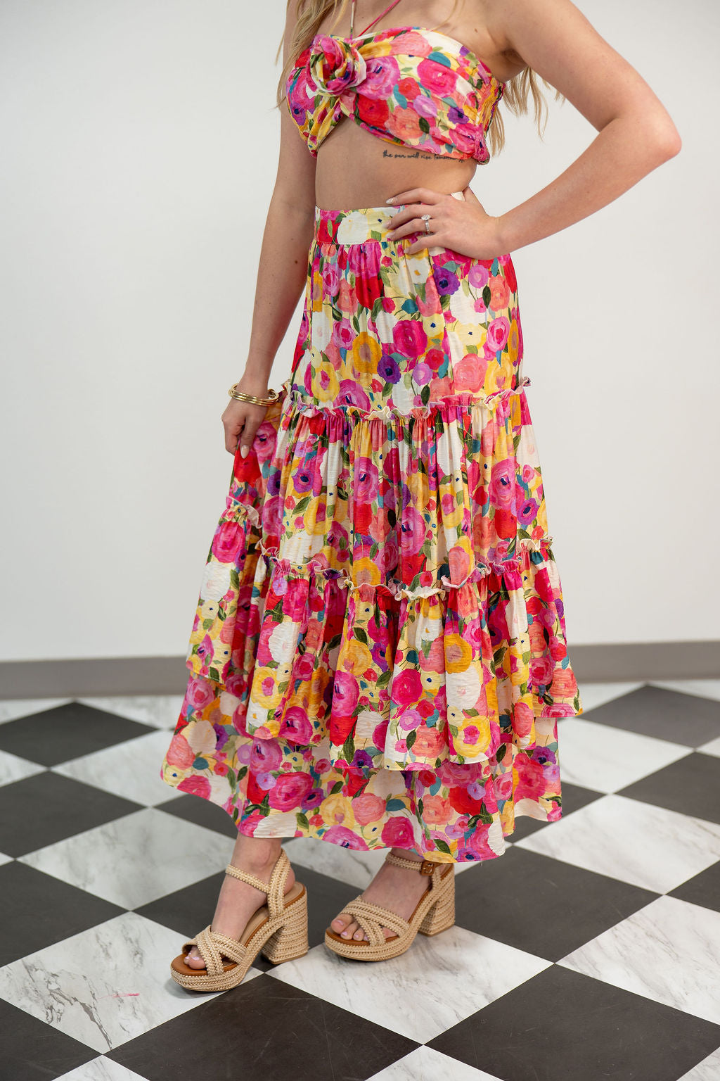 TEXAS TULIPS MAXI SKIRT*