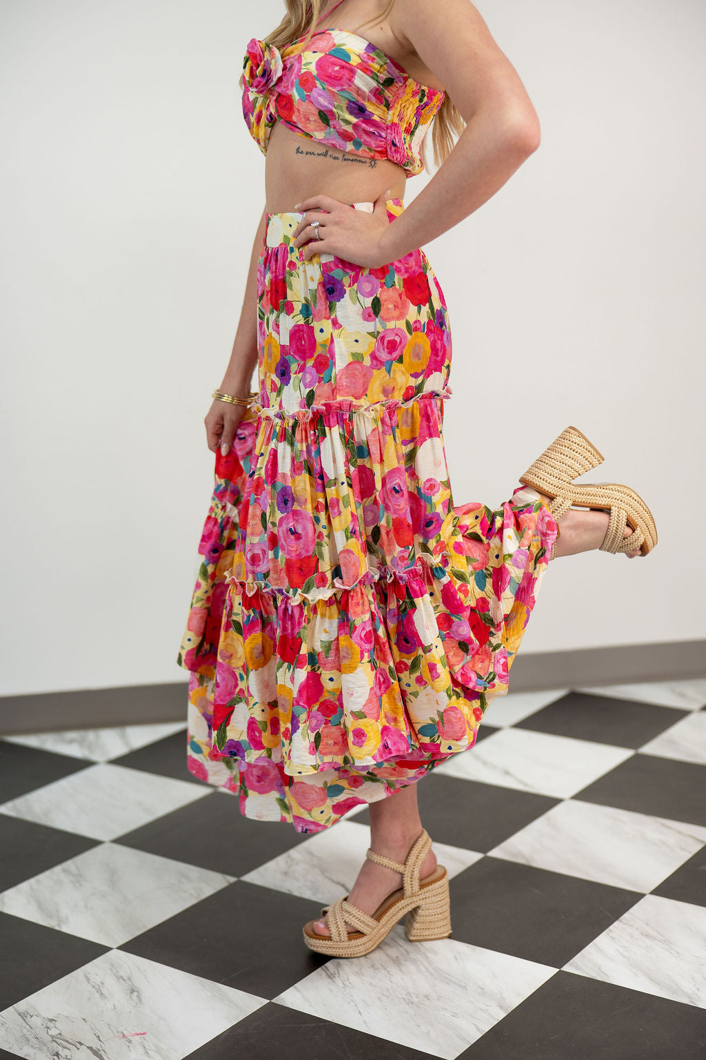 TEXAS TULIPS MAXI SKIRT*