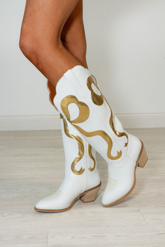 BF GOLD BOW BOOTS*