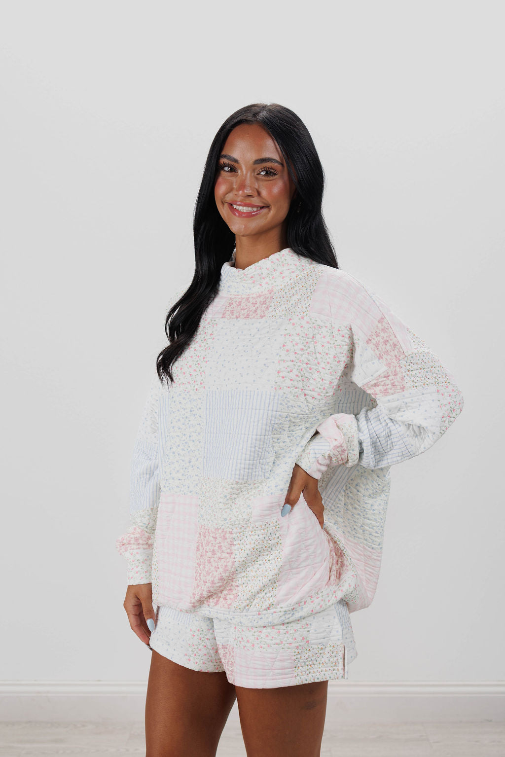 QUILTED MOCKNECK