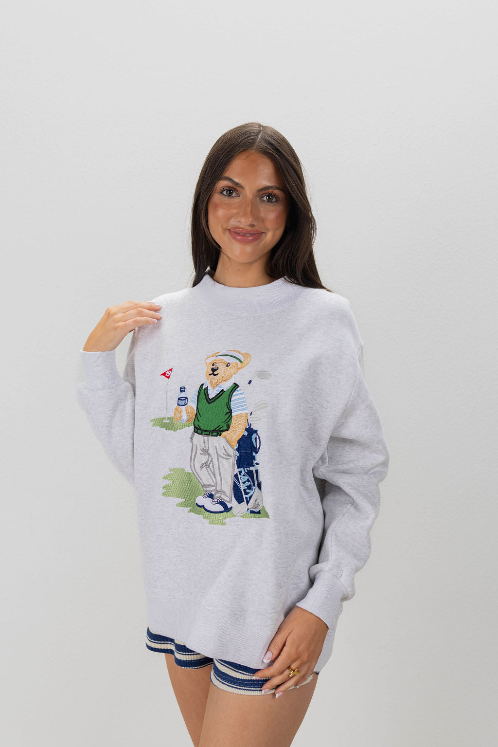 OLD FASHION GOLF BEAR MOCKNECK