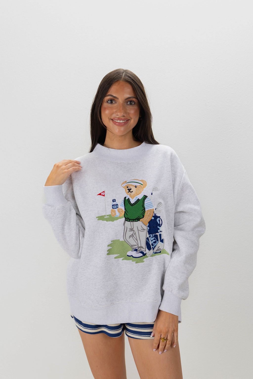 OLD FASHION GOLF BEAR MOCKNECK