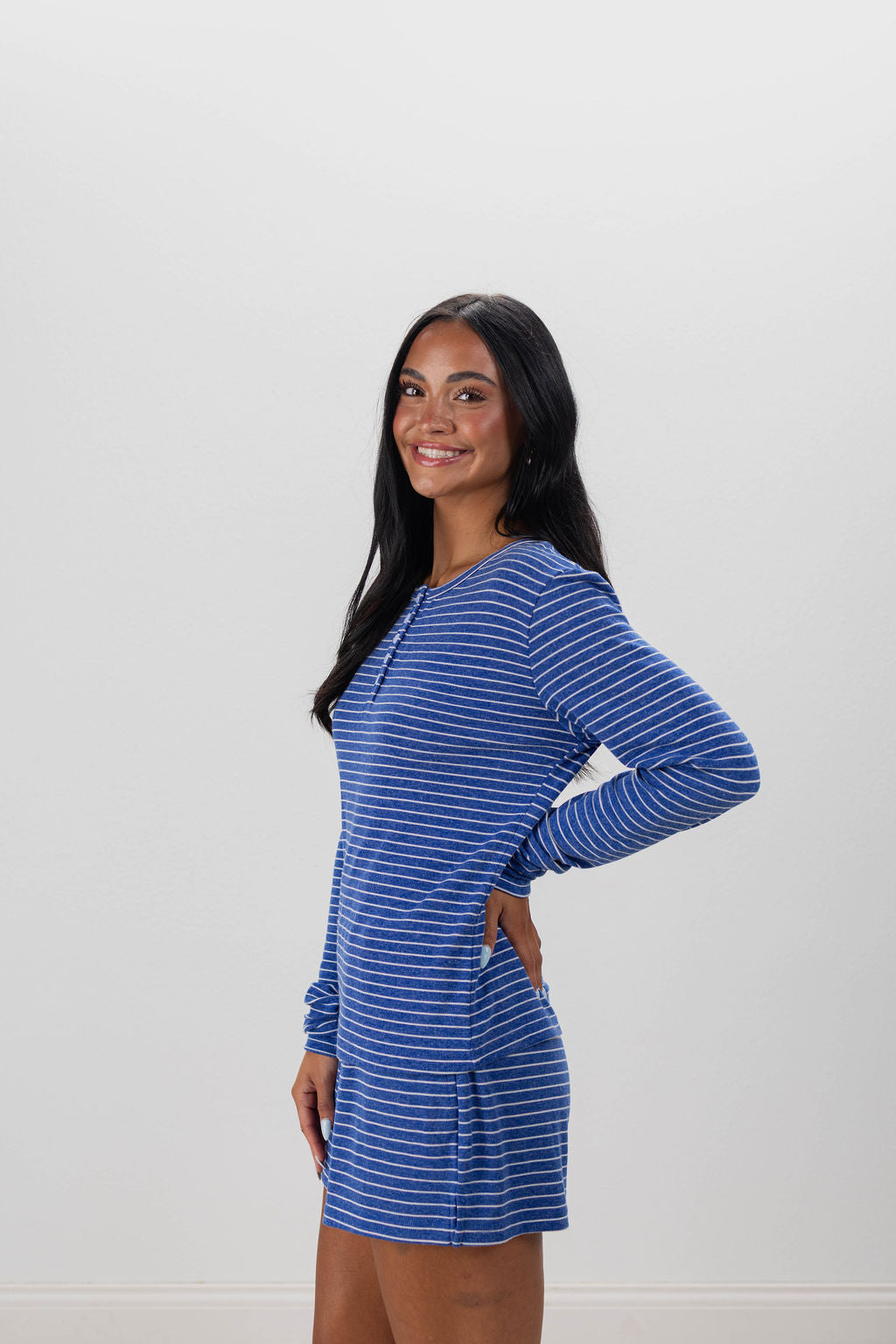 STRIPED BUTTON TOP