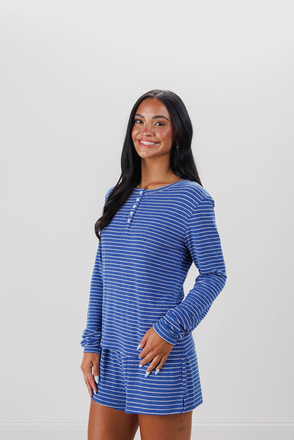 STRIPED BUTTON TOP