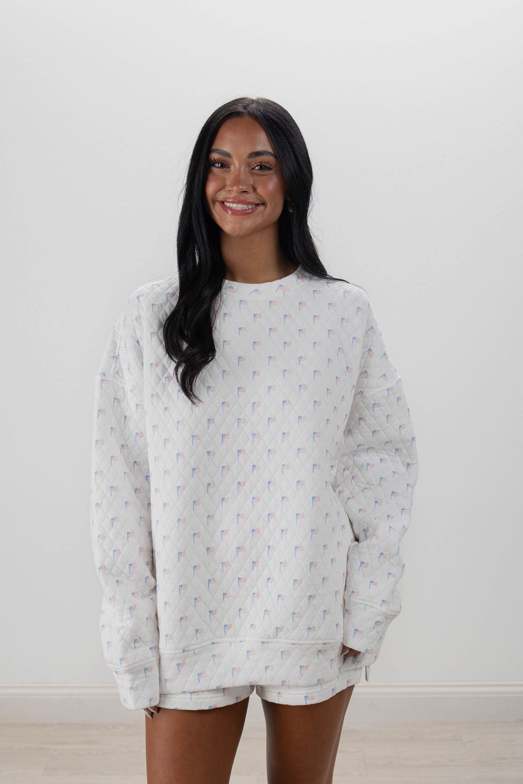 U.S. FLAG QUILTED MOCKNECK