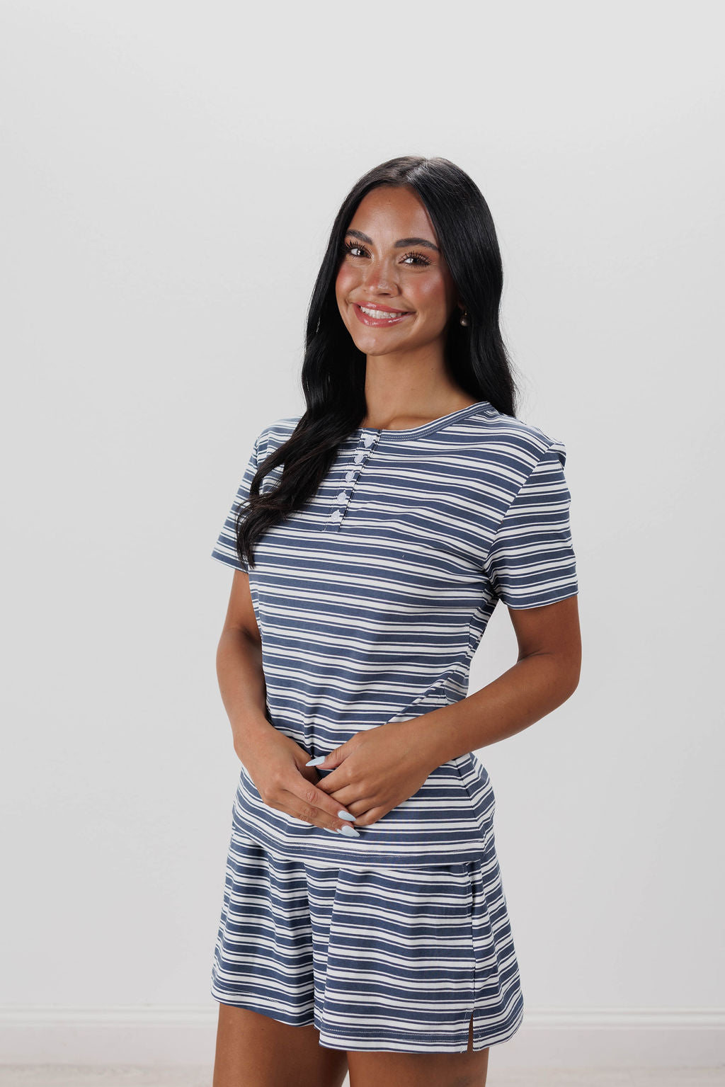 STRIPED SHORT SLEEVE TOP