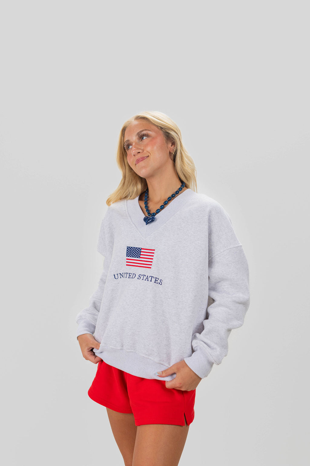 U.S. FLAG V-NECK SWEATSHIRT