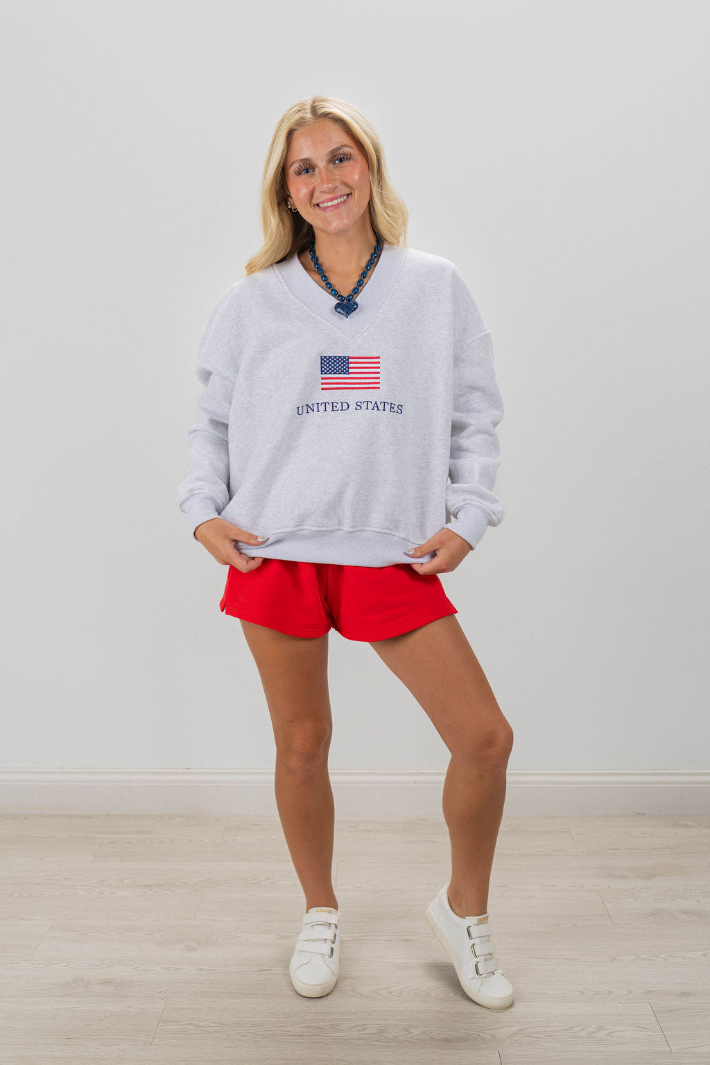 U.S. FLAG V-NECK SWEATSHIRT