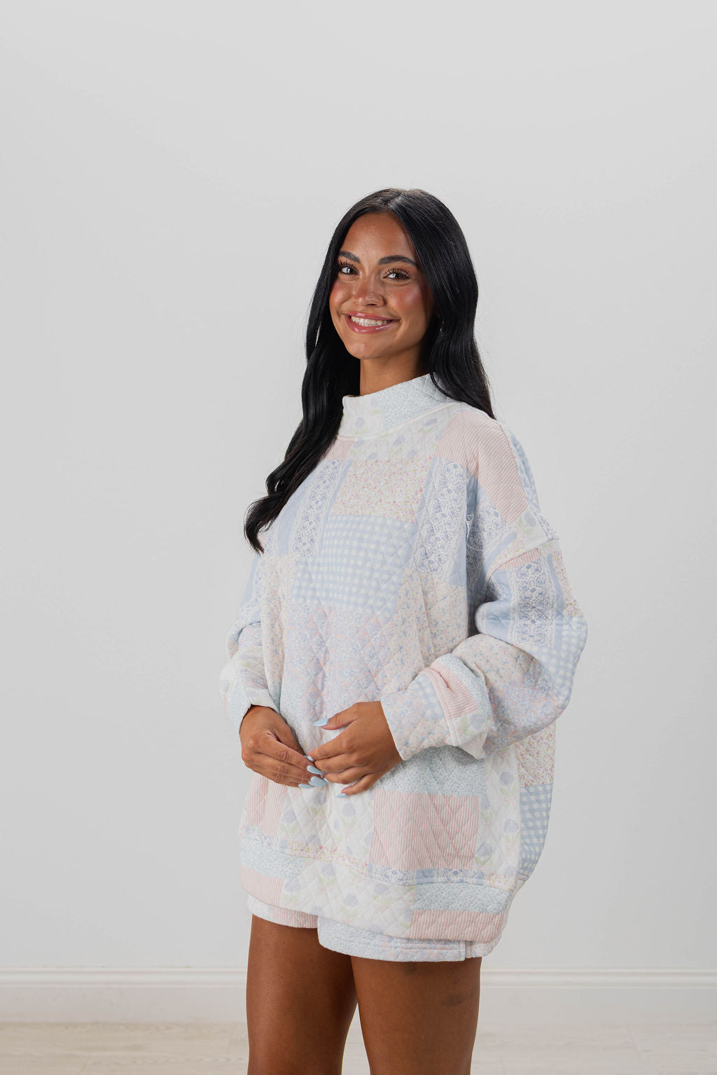 QUILTED MOCKNECK