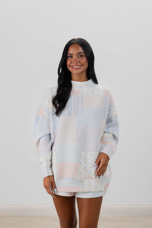 QUILTED MOCKNECK