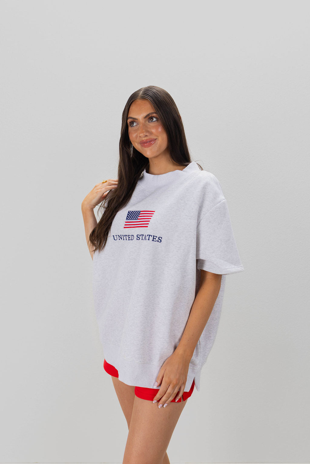 U.S. FLAG SHORT SLEEVE MOCKNECK