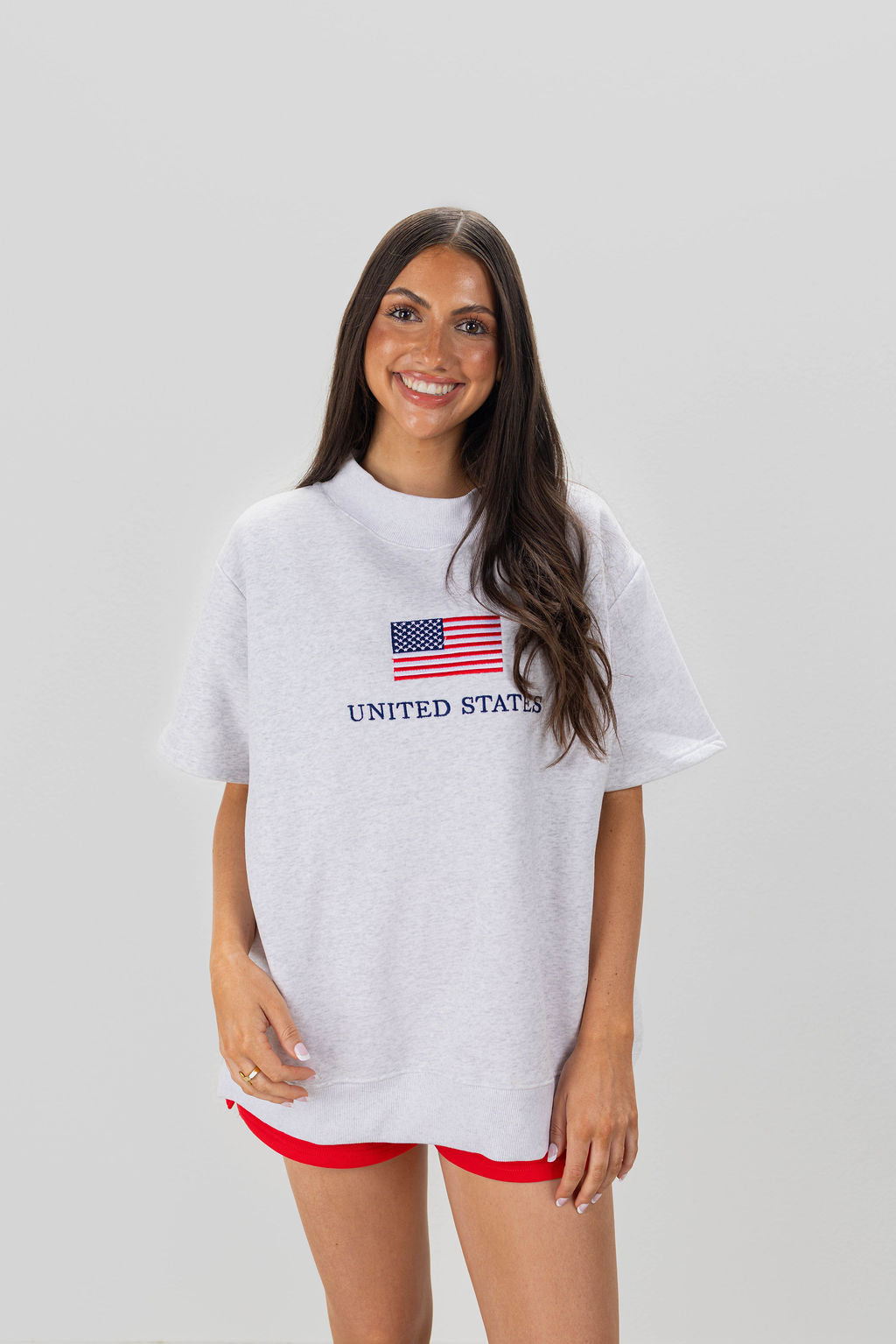 U.S. FLAG SHORT SLEEVE MOCKNECK