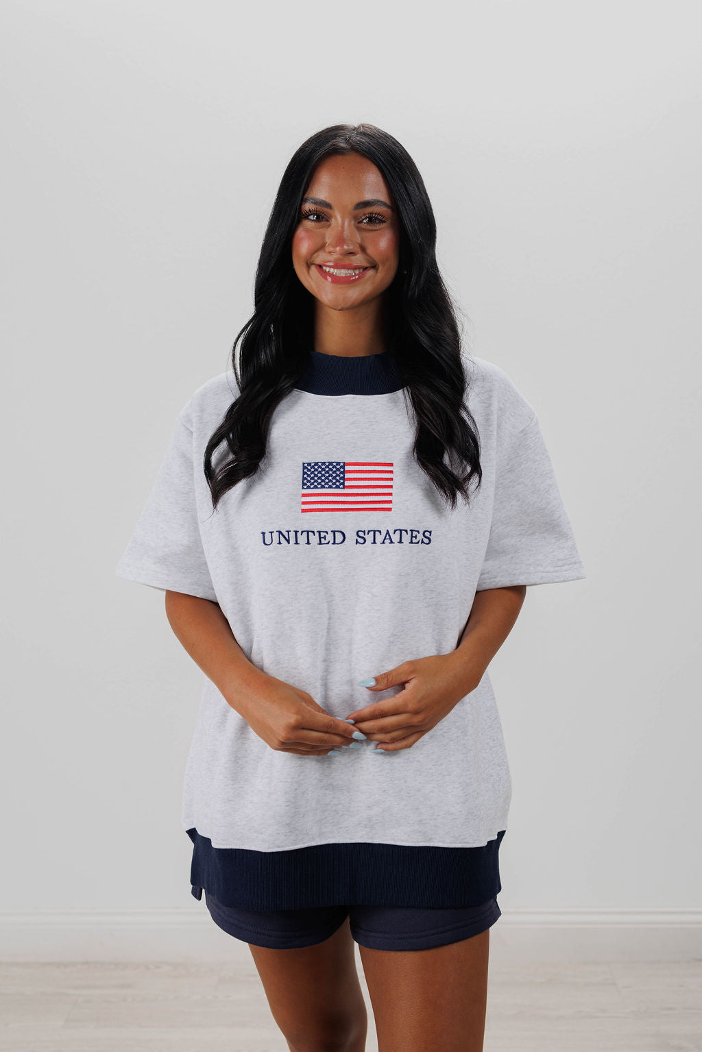U.S. FLAG SHORT SLEEVE MOCKNECK