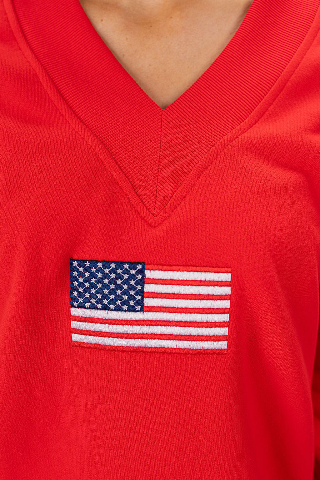 U.S. FLAG V-NECK SWEATSHIRT