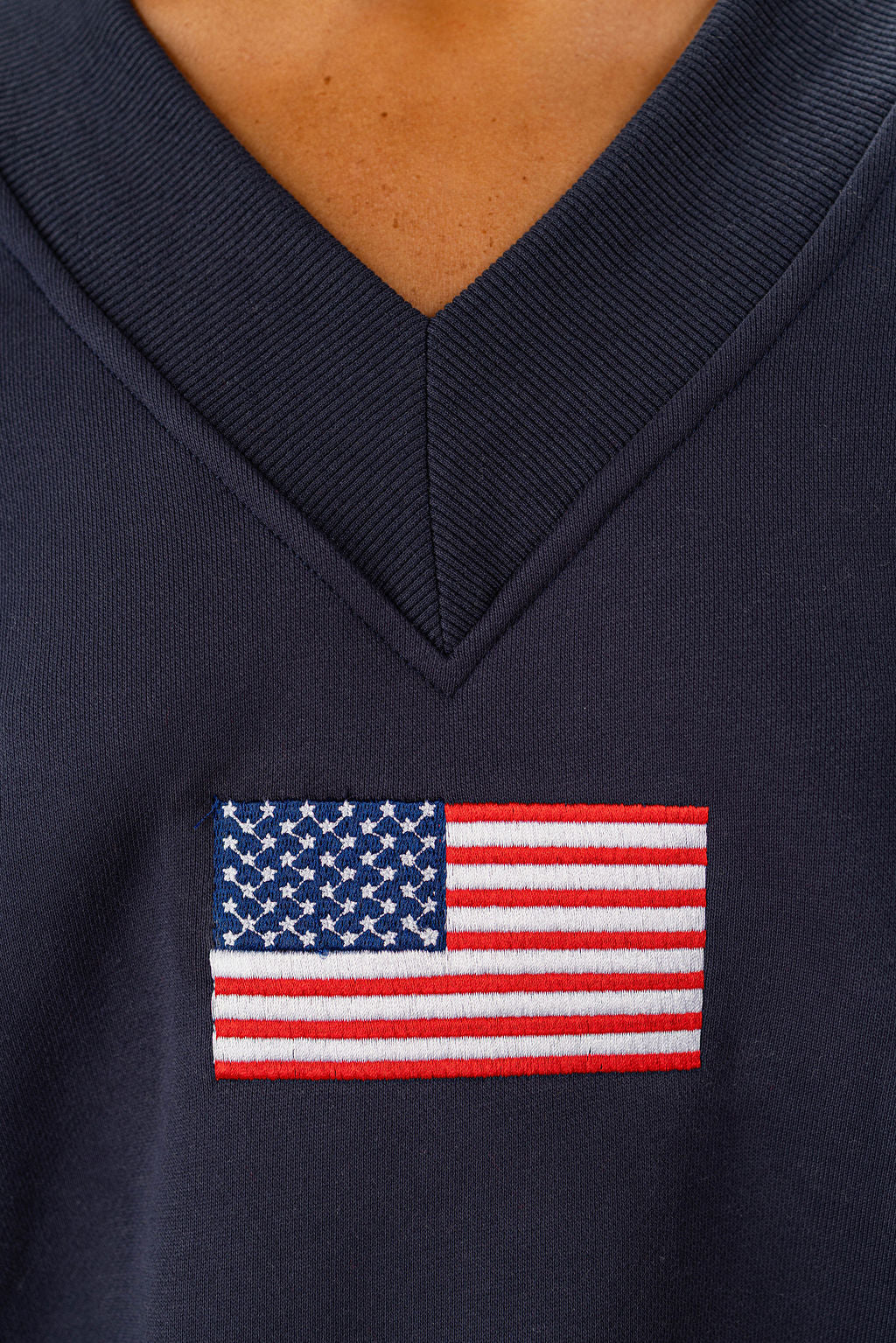 U.S. FLAG V-NECK SWEATSHIRT