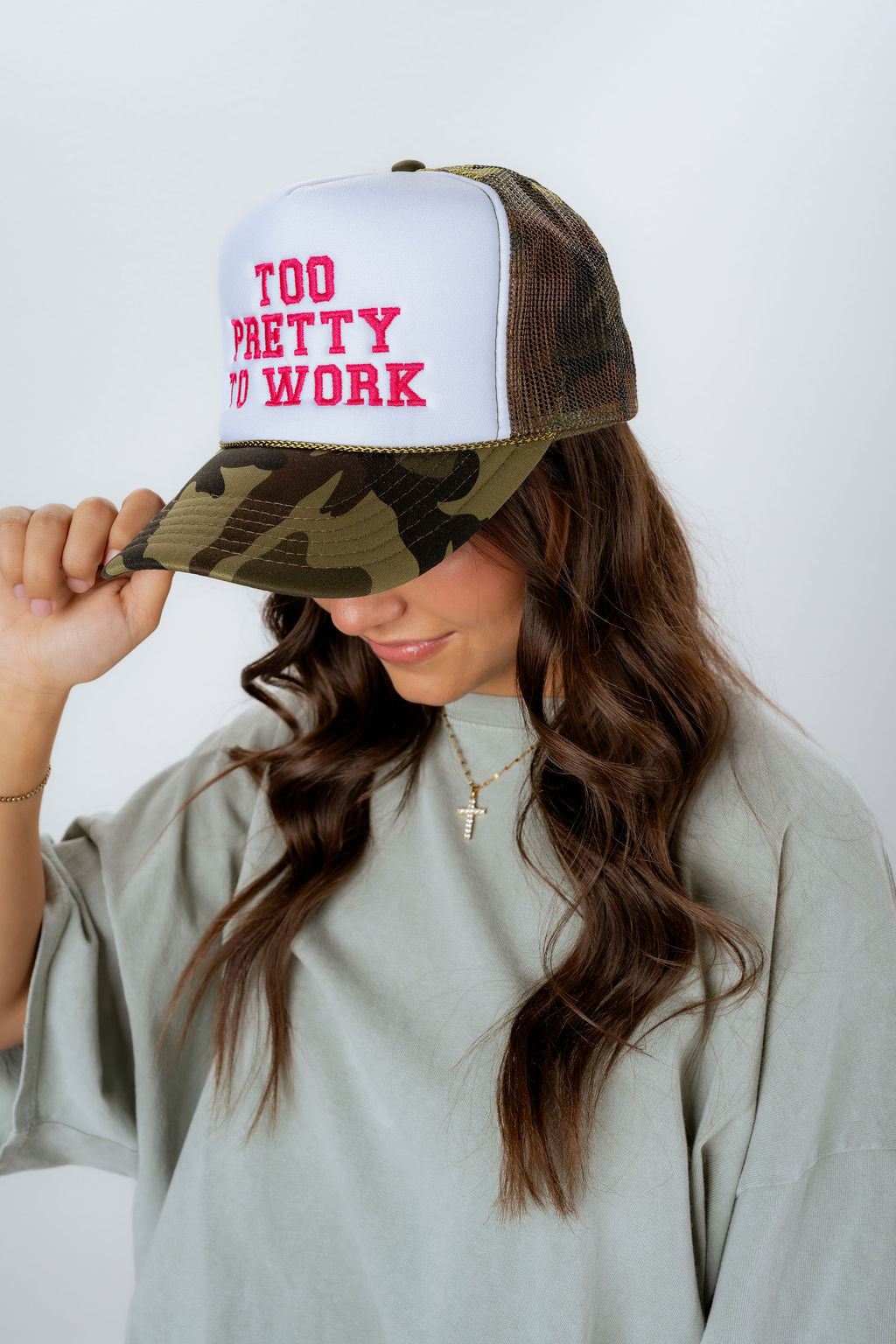 TOO PRETTY TO WORK HAT