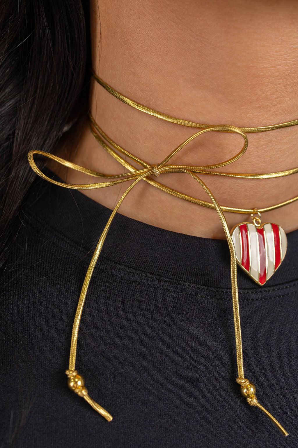 CANDY HEART WRAP NECKLACE